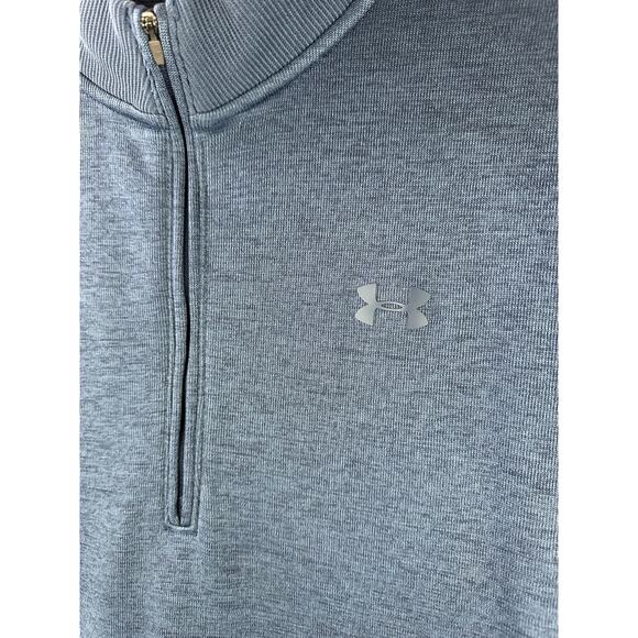 Under Armour 1/4 Zip Fleece Pullover Gray Navy Mens 3XL Loose SweaterFleece Golf - Picture 7 of 10
